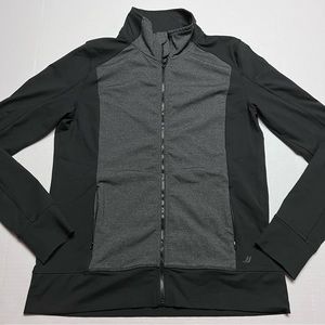 Joe Fresh Men's Full Zip Activewear Jacket. Thumbholes. Black Grey Size: Large